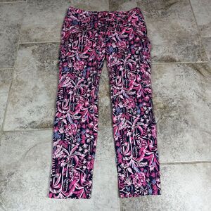 Lilly Pulitzer Pants Womens 4 Pinks and Purples Tropical Floral Print Colorful